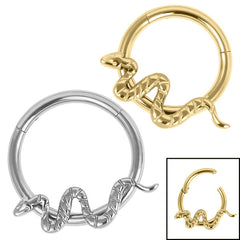Hinged Segment Ring With Snake Forward Facing
