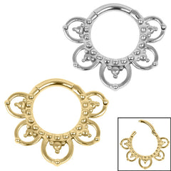 Petal Mandala Hinged Clicker Ring.