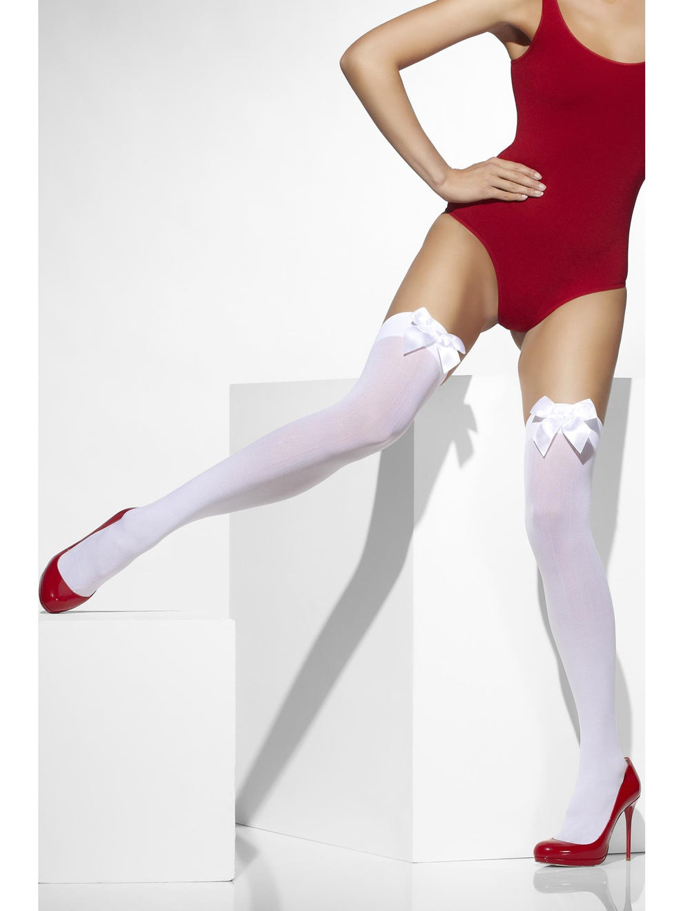White Hold Ups with White Bows