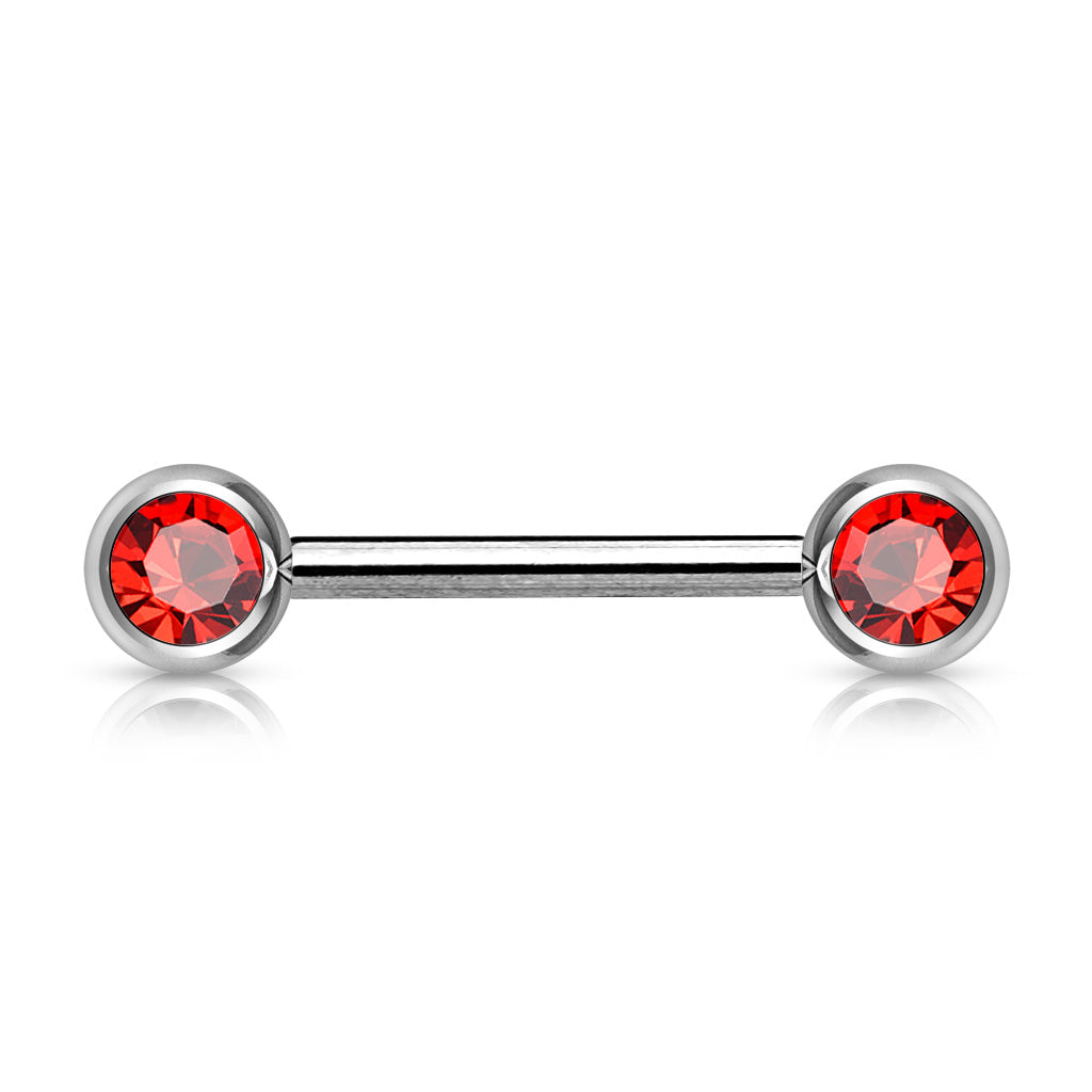Forward Facing Gem Nipple Bar.