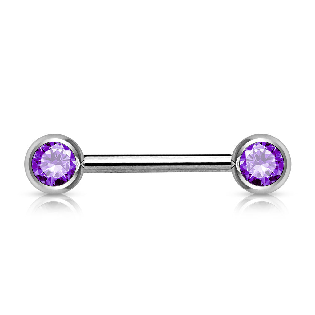 Forward Facing Gem Nipple Bar.