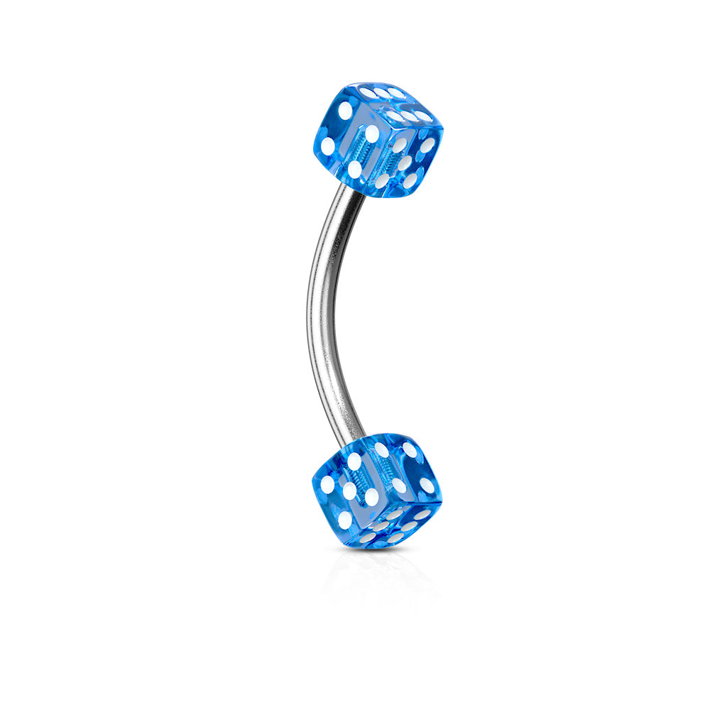 Coloured Dice Curved Barbell.