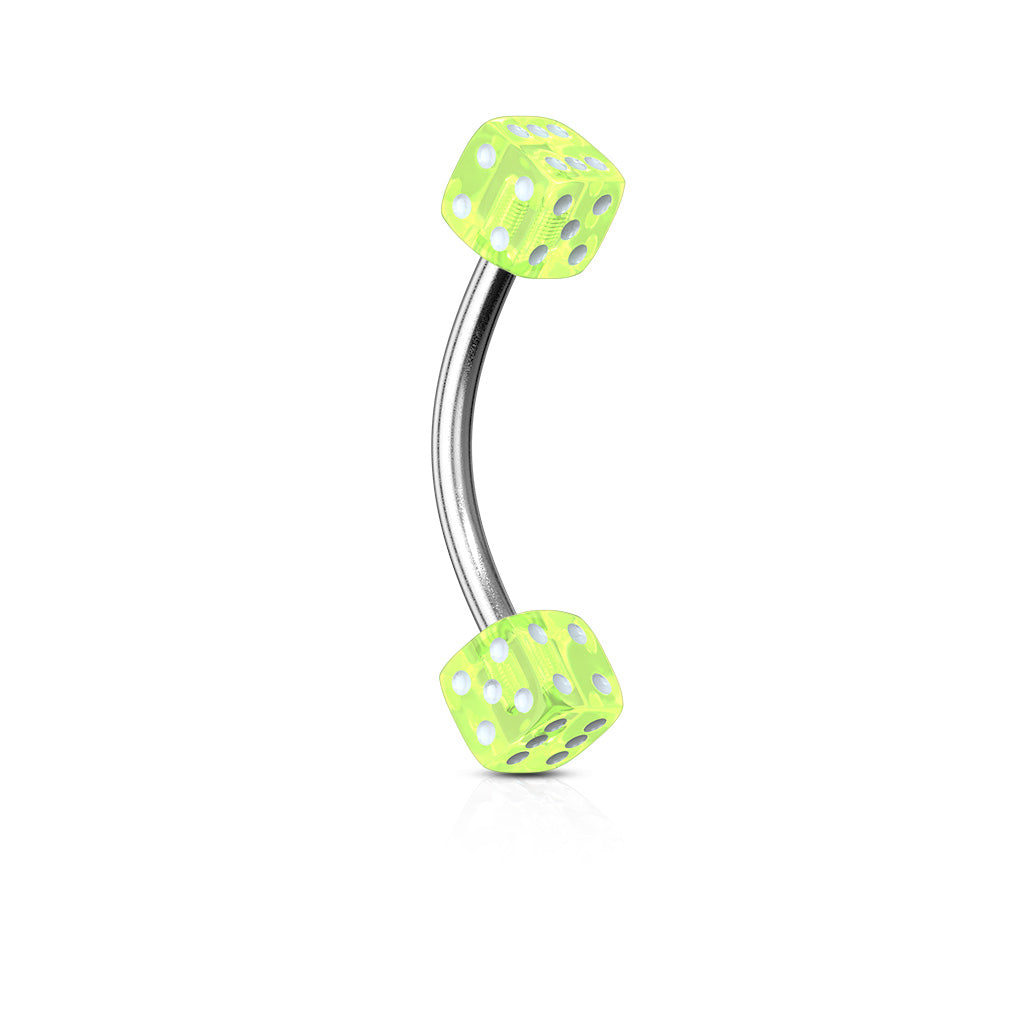 Coloured Dice Curved Barbell.