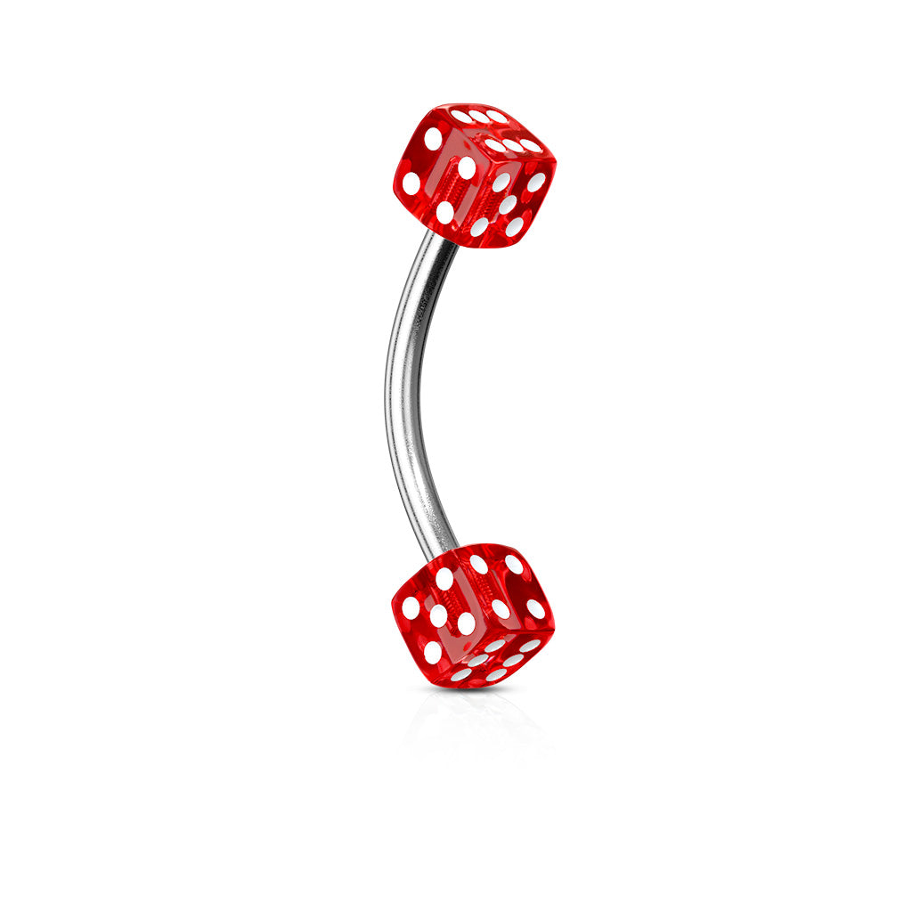Coloured Dice Curved Barbell.
