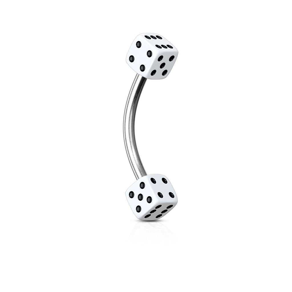 Coloured Dice Curved Barbell.