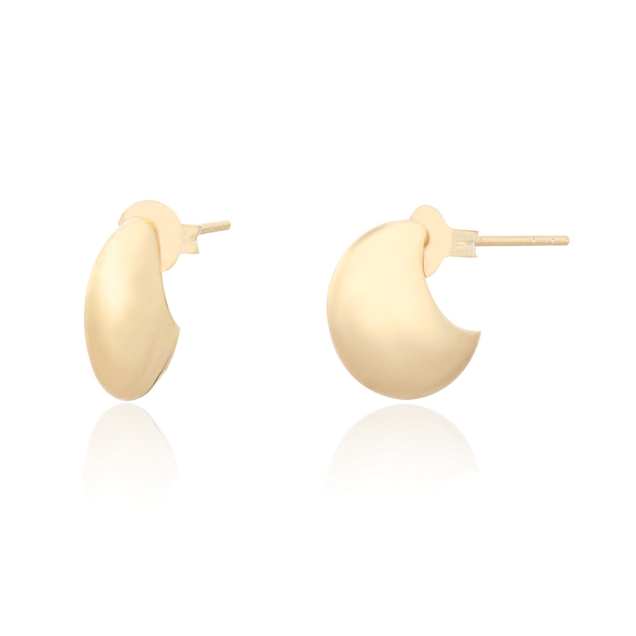 Etty Crescent Hoop Earrings - Gold Plated