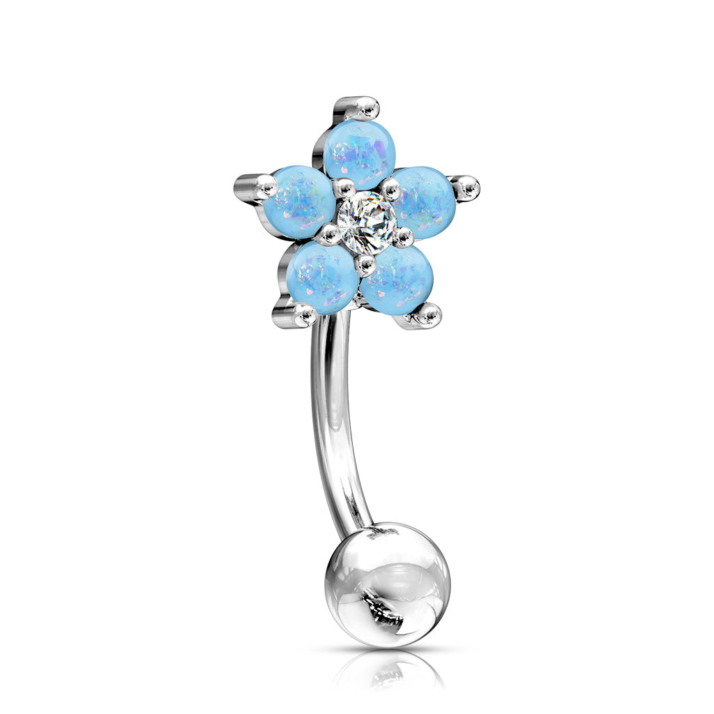 Opal Flower Curved Barbell.
