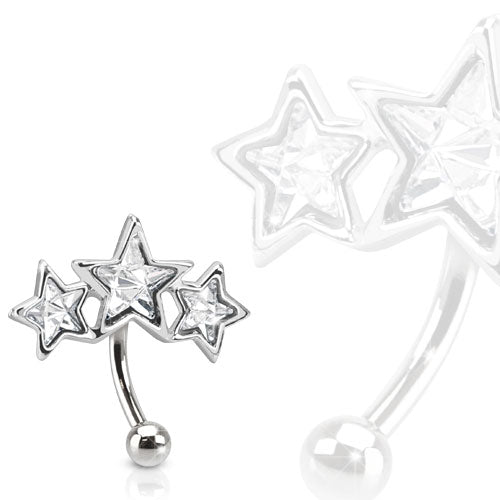 Triple Star Curved Barbell.