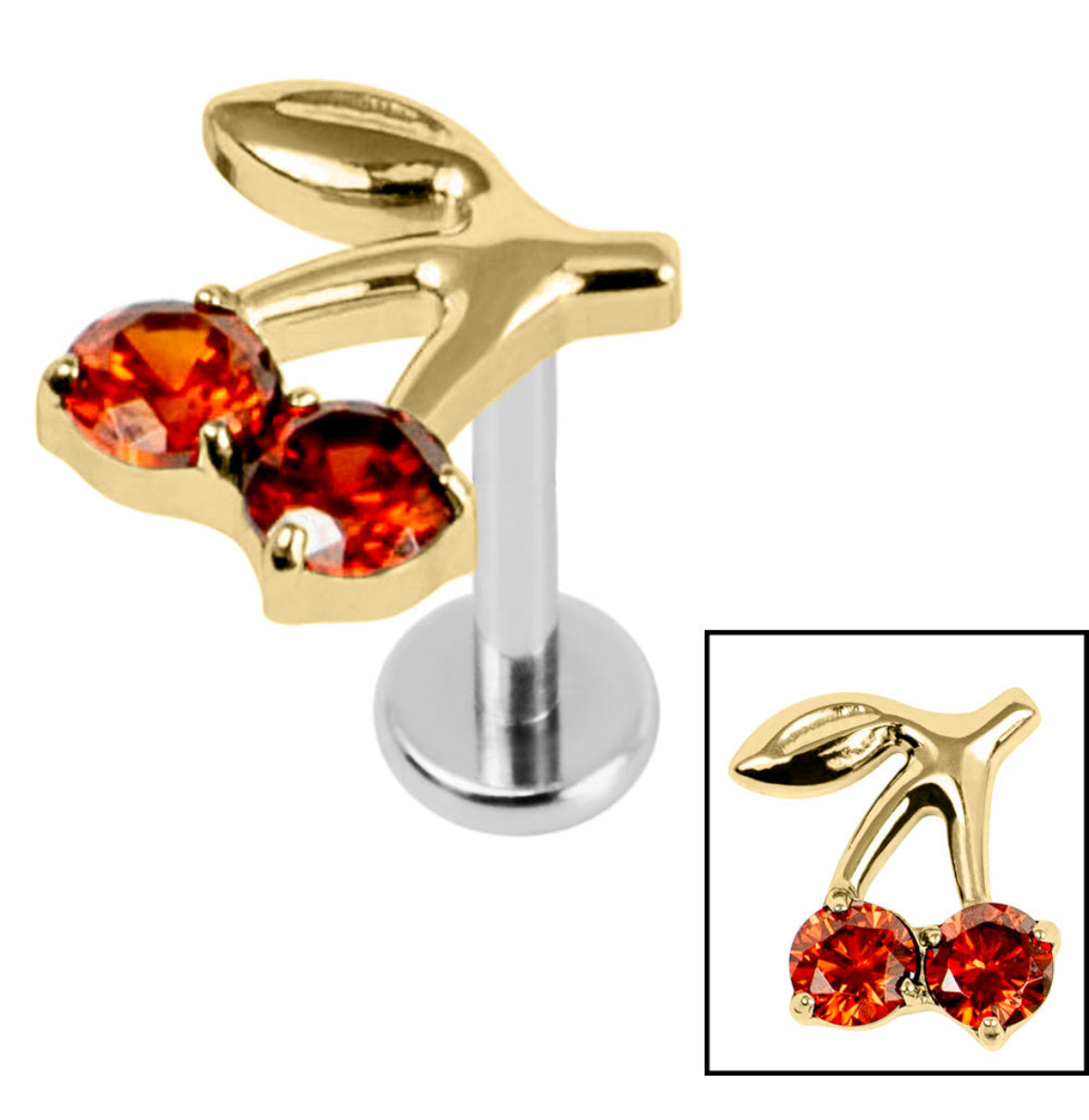 Titanium CZ Cherry Labret.