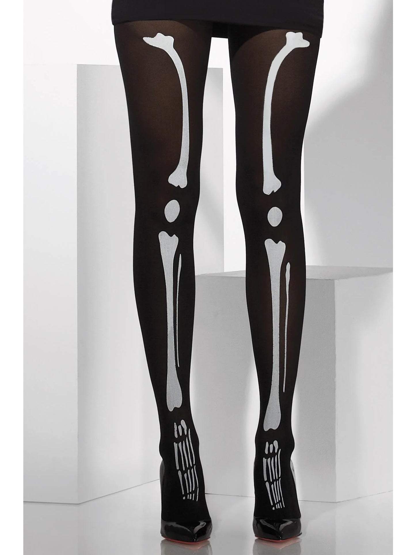 Opaque Skeleton Print Tights