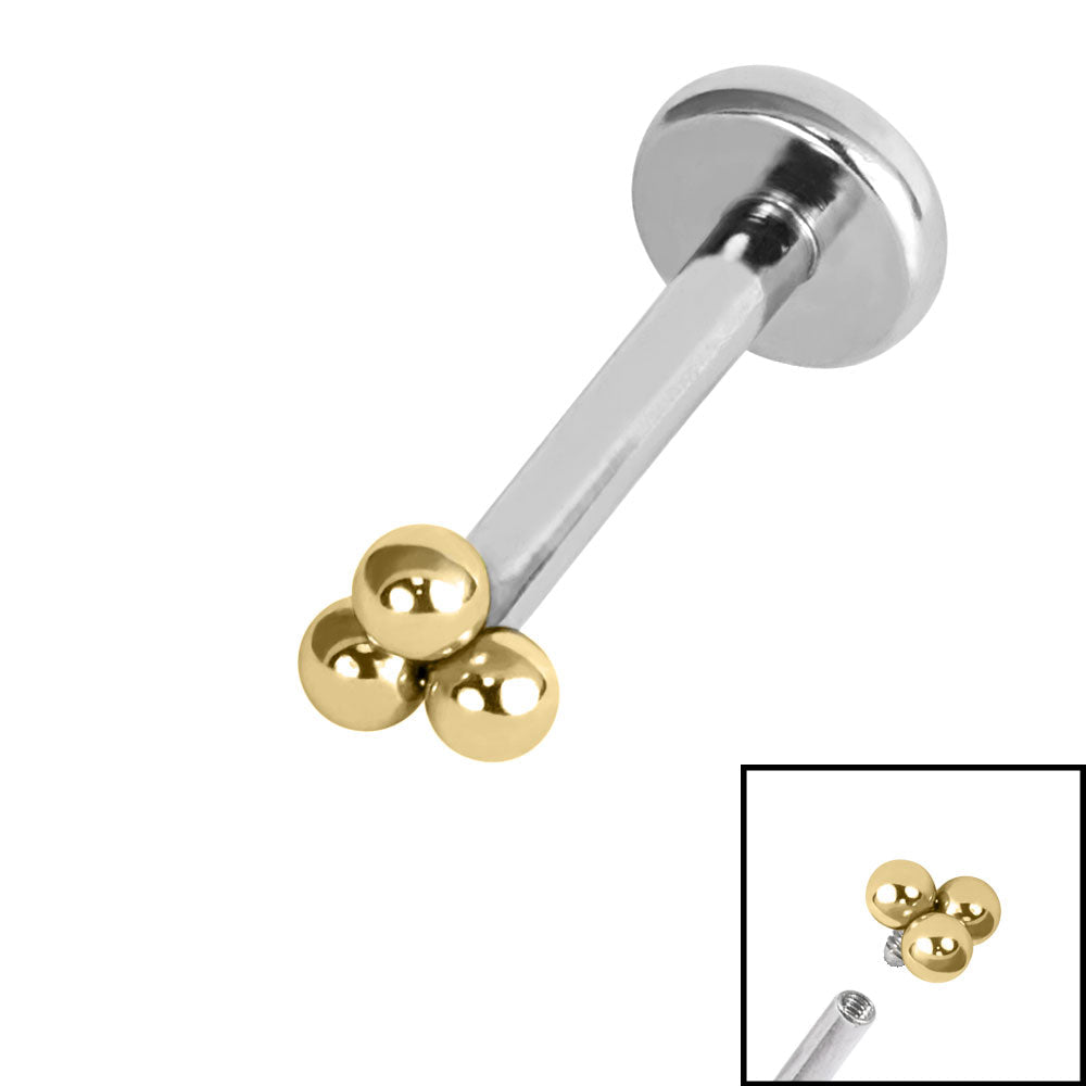 Titanium Trinity Balls Labret.