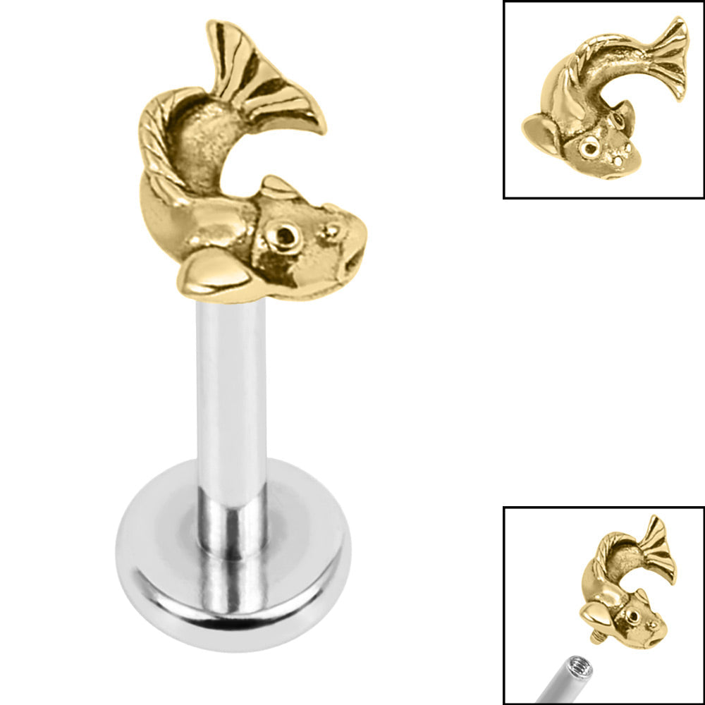 Titanium Curled Koi Fish Labret.