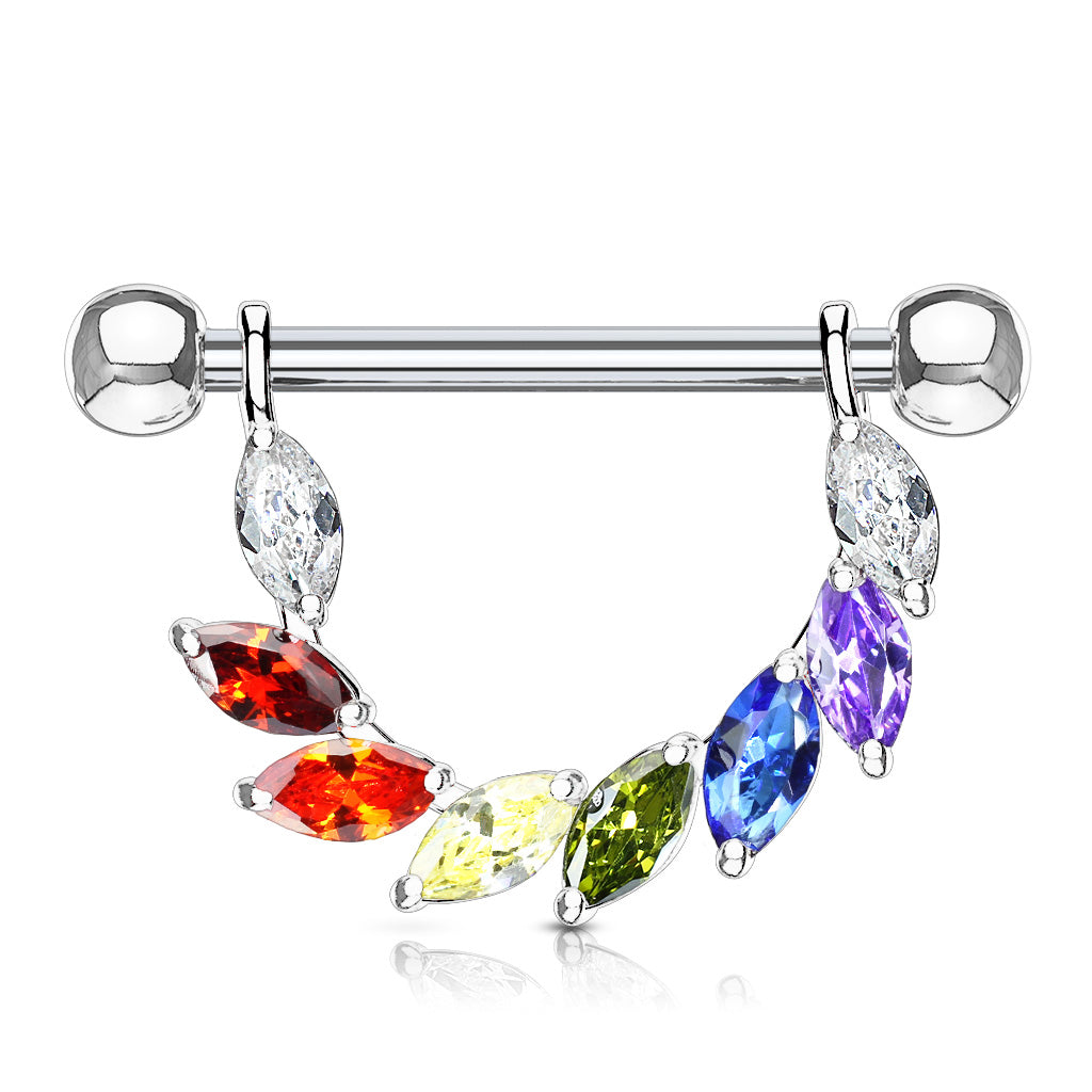 CZ Vine Dangly Nipple Bar.
