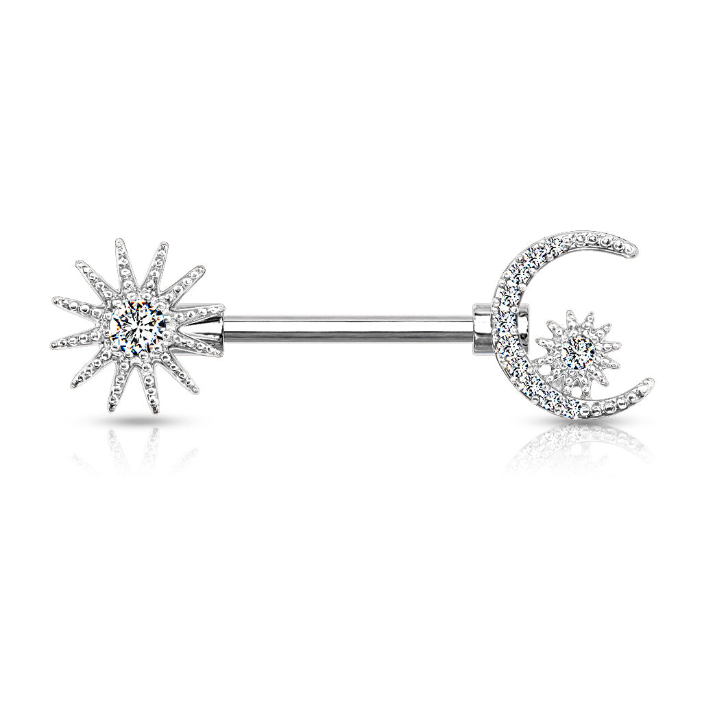 Sun, Moon and Star Nipple Bar.
