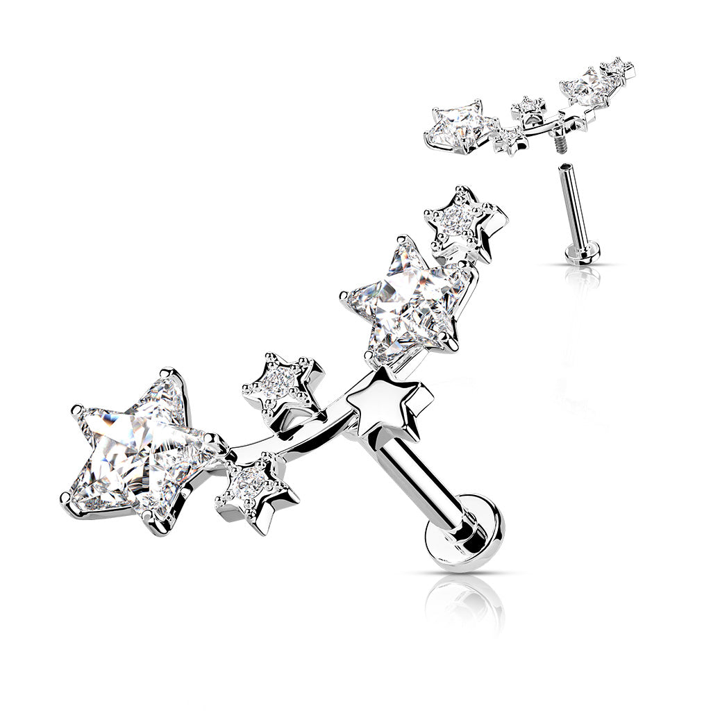 Multi Star CZ Vine Labret.
