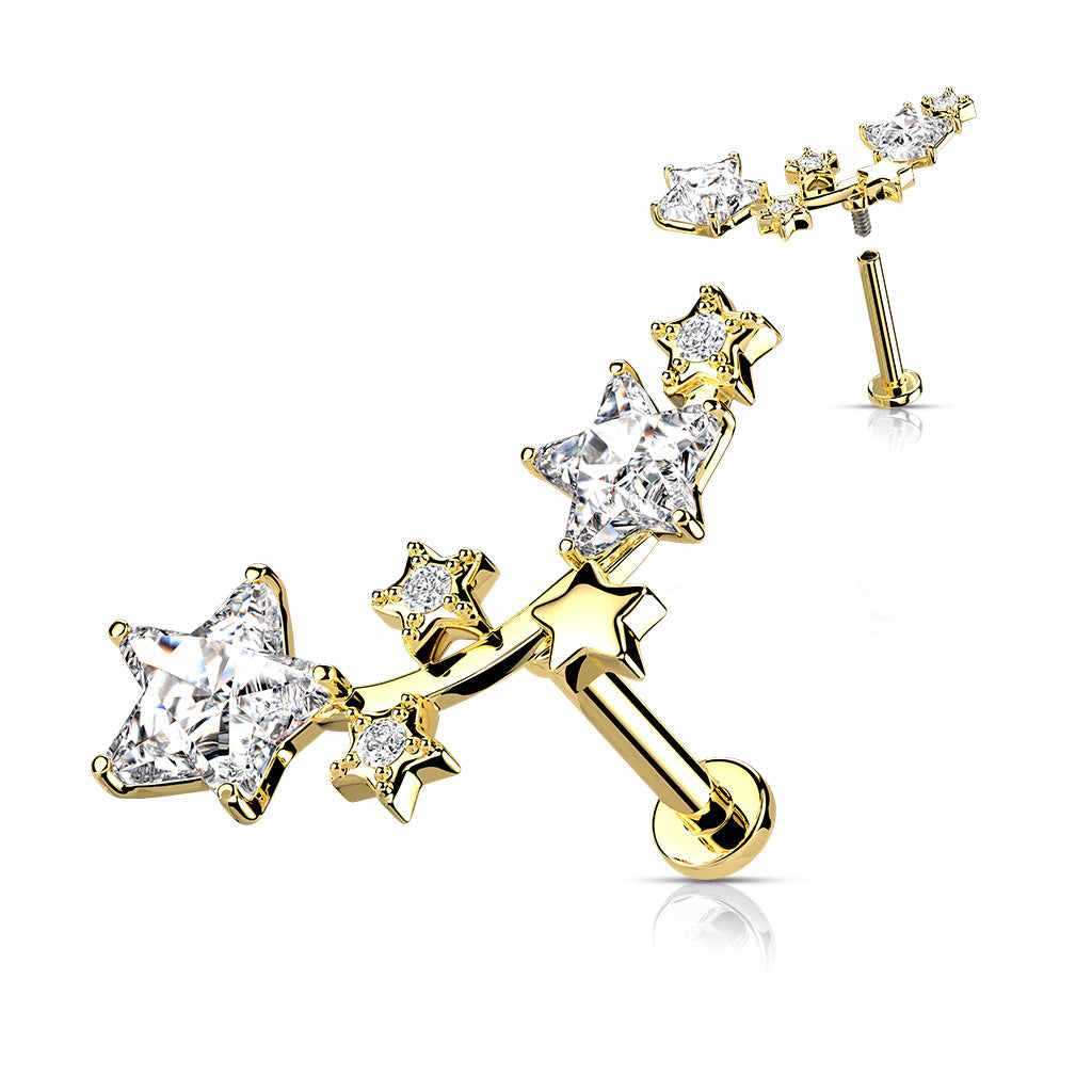 Multi Star CZ Vine Labret.