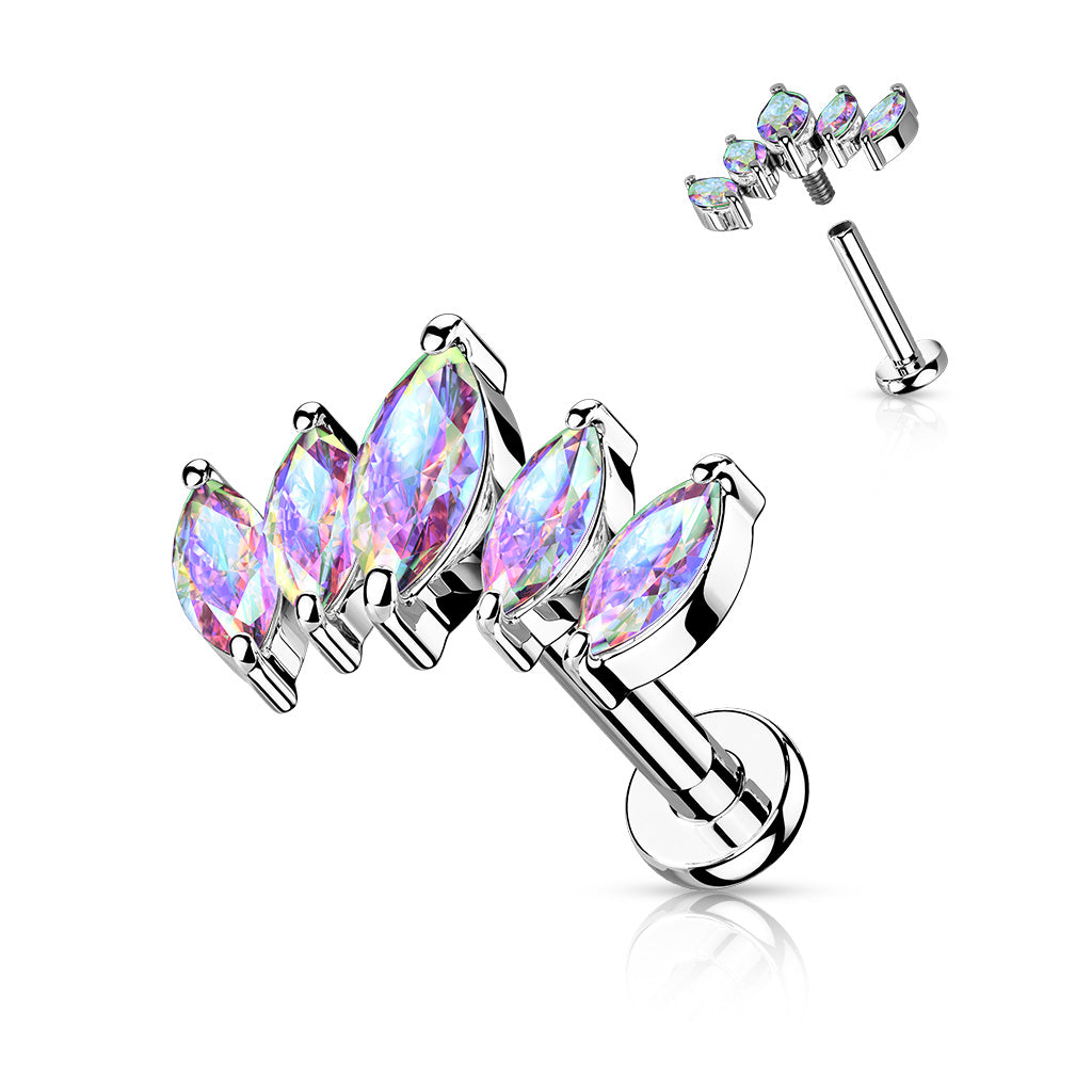 5 Marquise CZ Fan Labret.