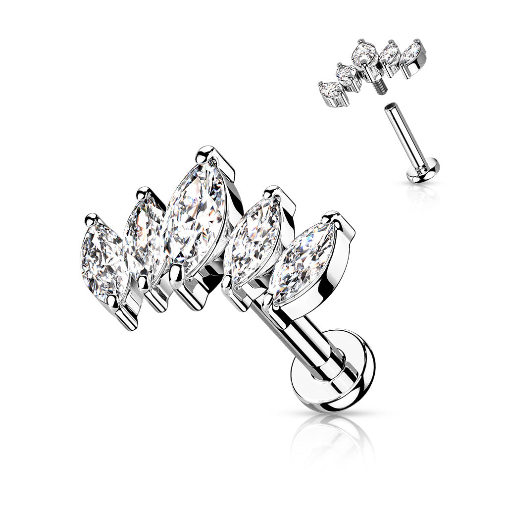 5 Marquise CZ Fan Labret.
