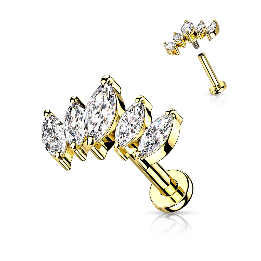 5 Marquise CZ Fan Labret.