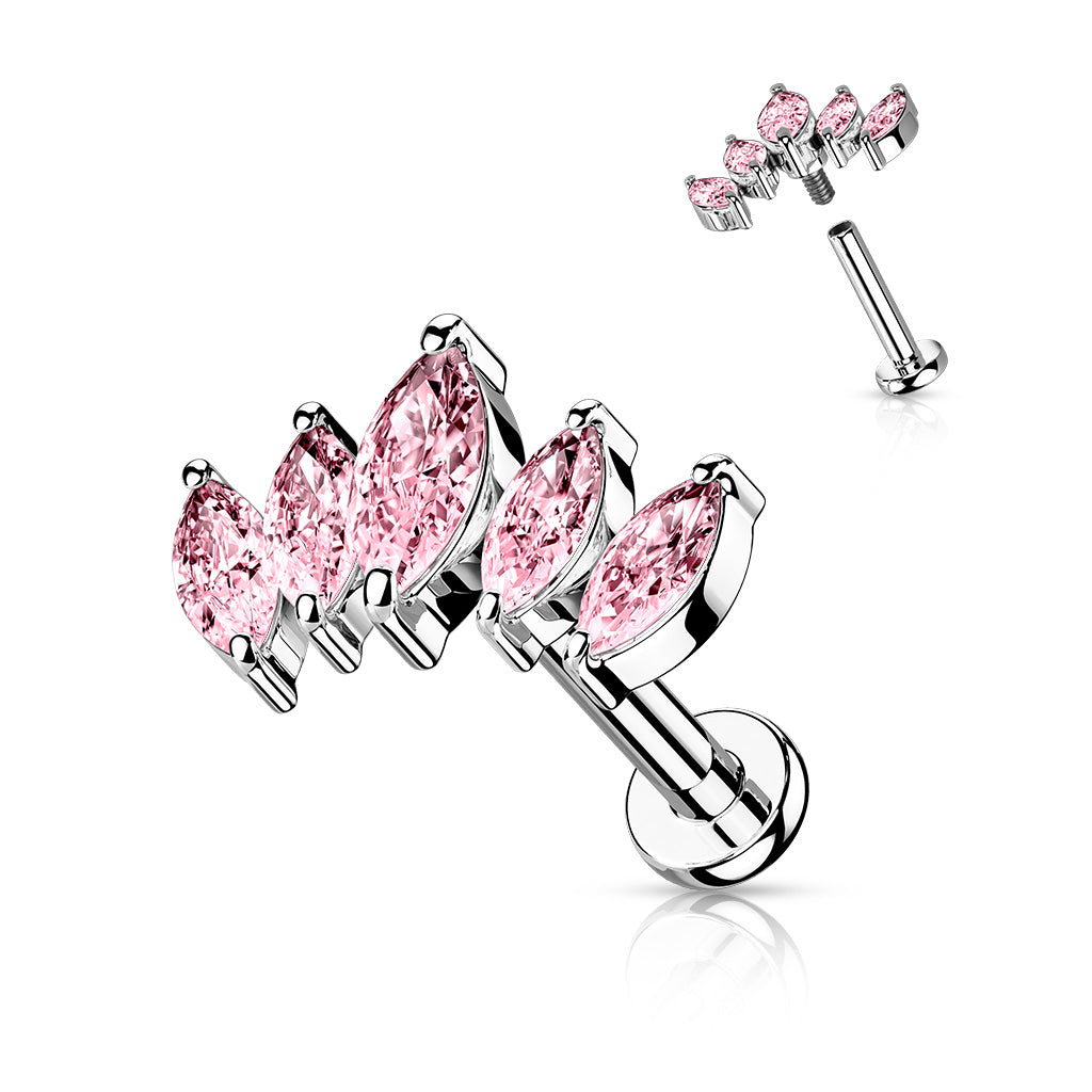5 Marquise CZ Fan Labret.