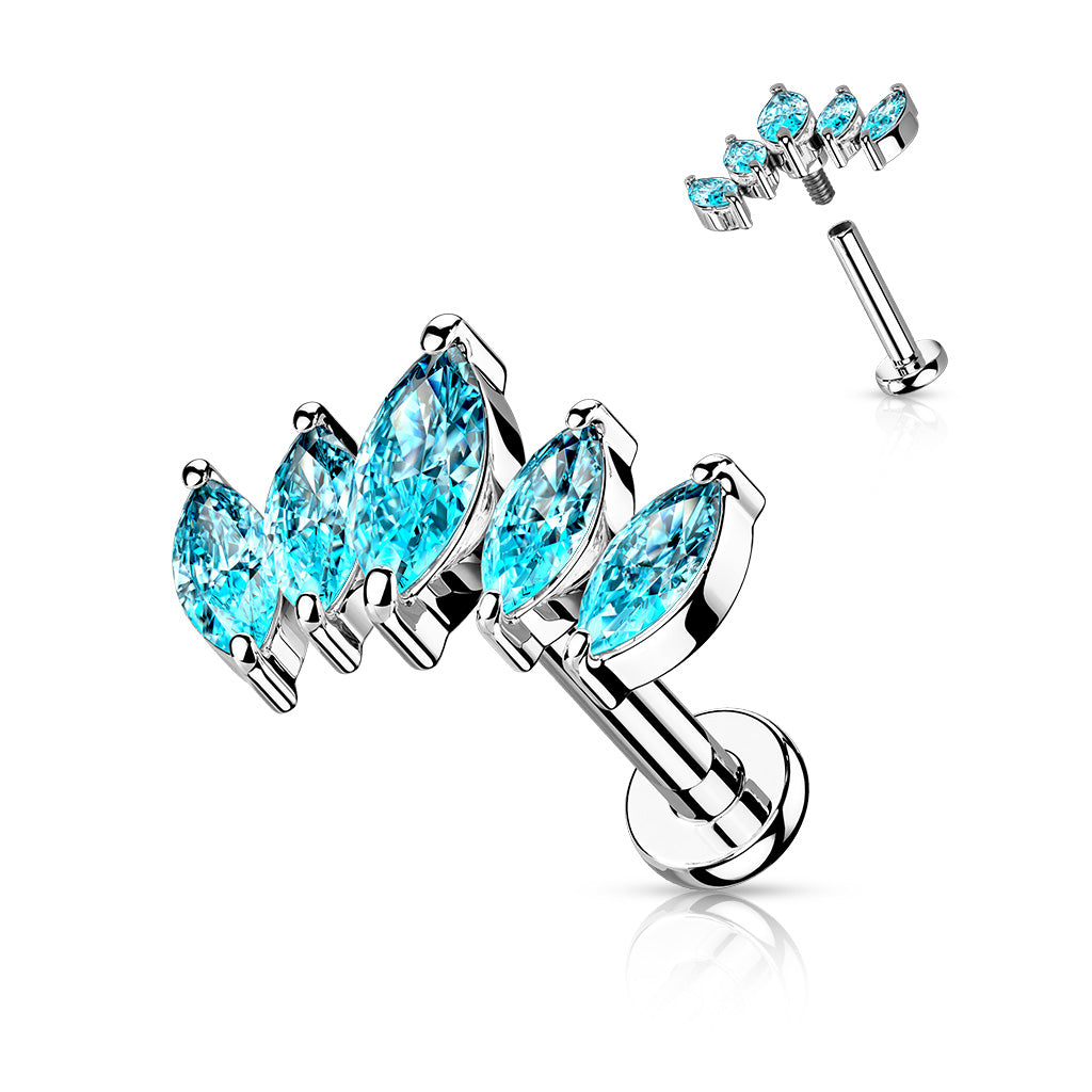 5 Marquise CZ Fan Labret.