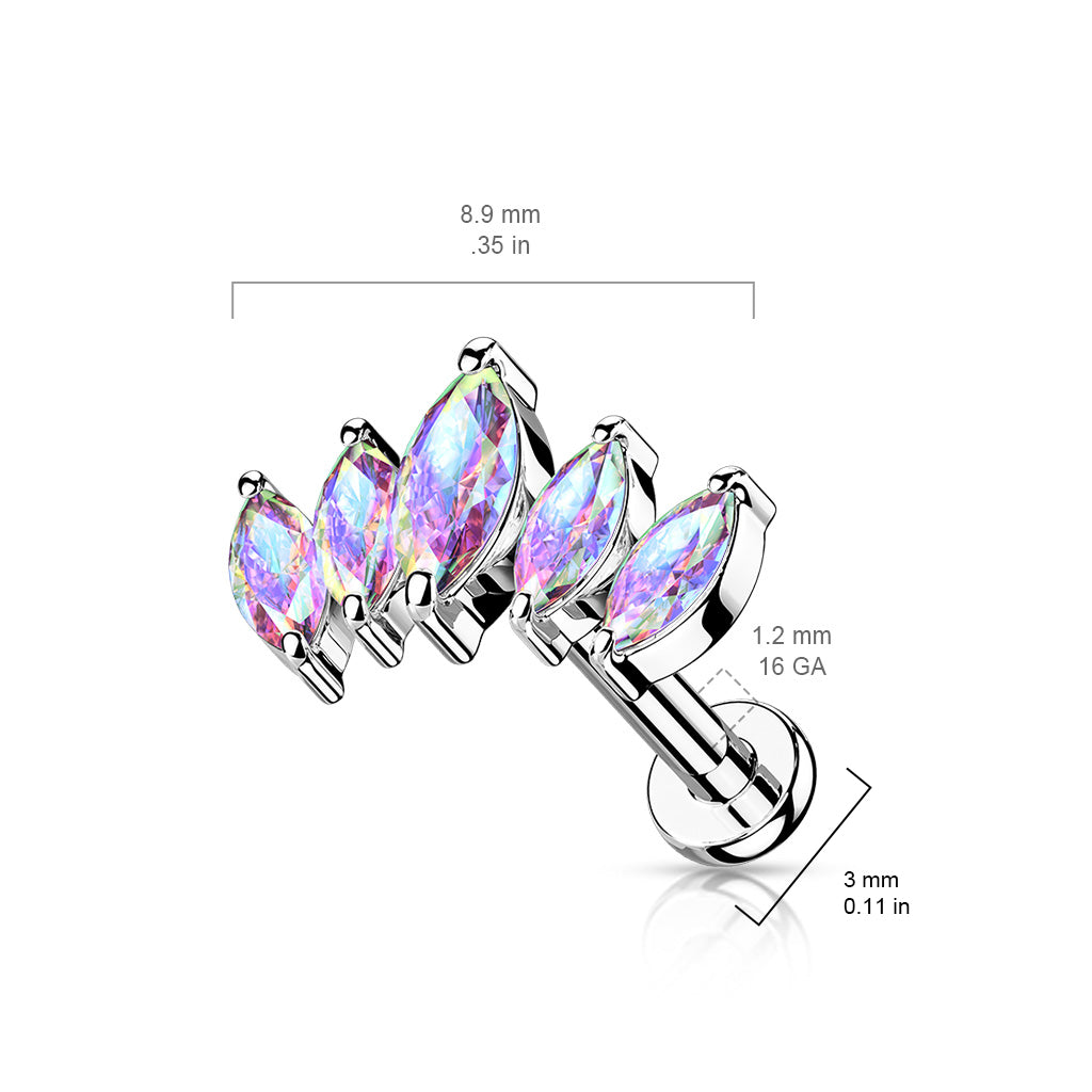5 Marquise CZ Fan Labret.