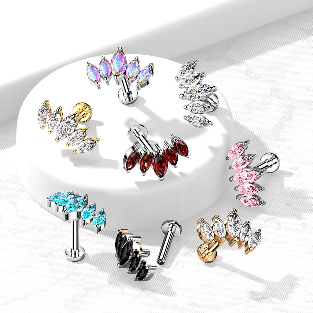 5 Marquise CZ Fan Labret.