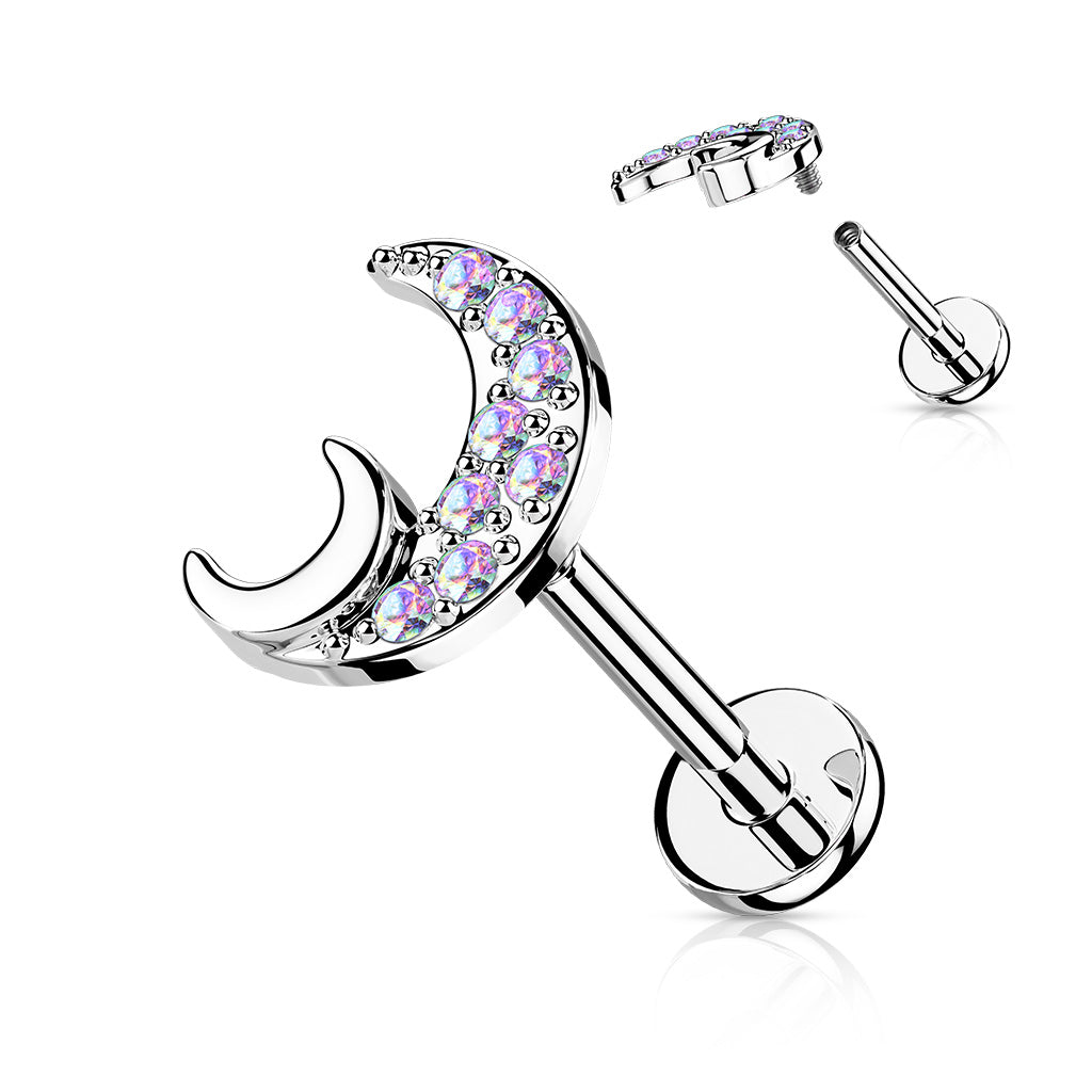 CZ Paved Moon Labret.