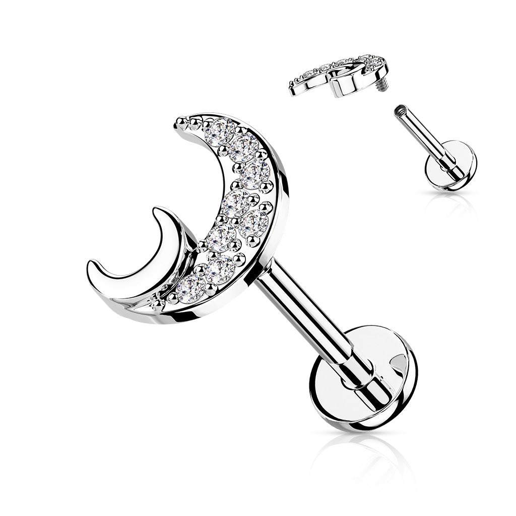 CZ Paved Moon Labret.
