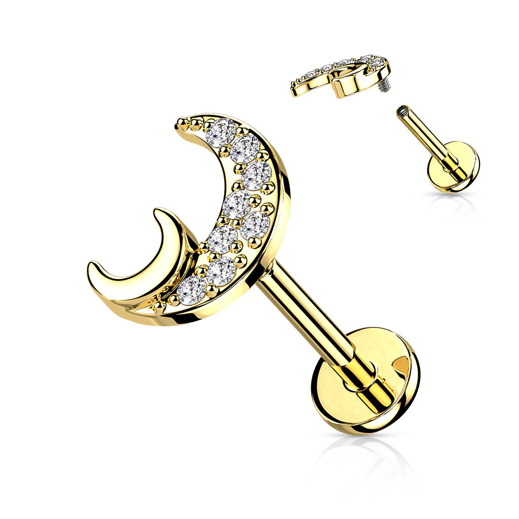 CZ Paved Moon Labret.