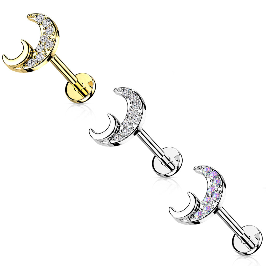 CZ Paved Moon Labret.