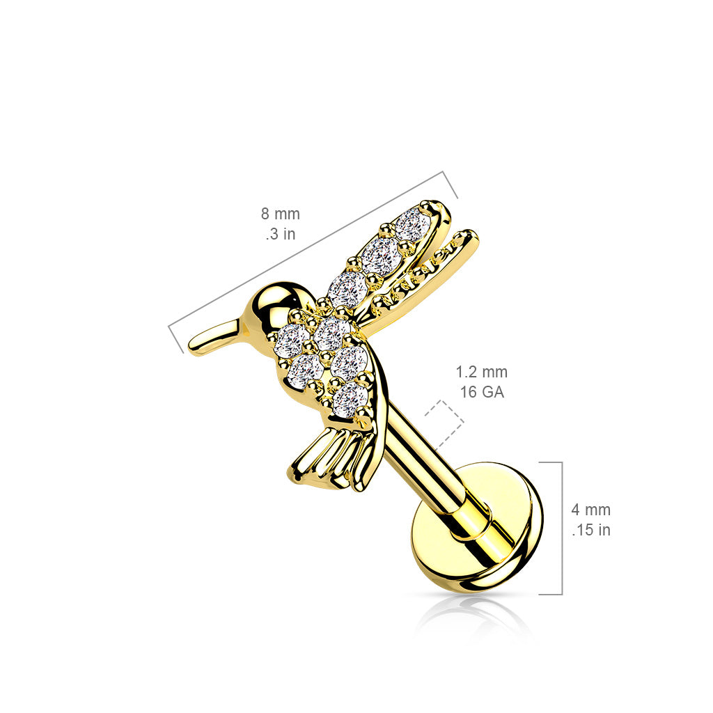 CZ Paved Hummingbird Labret.
