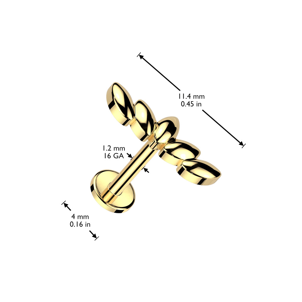 3D Marquise Leaf Labret.