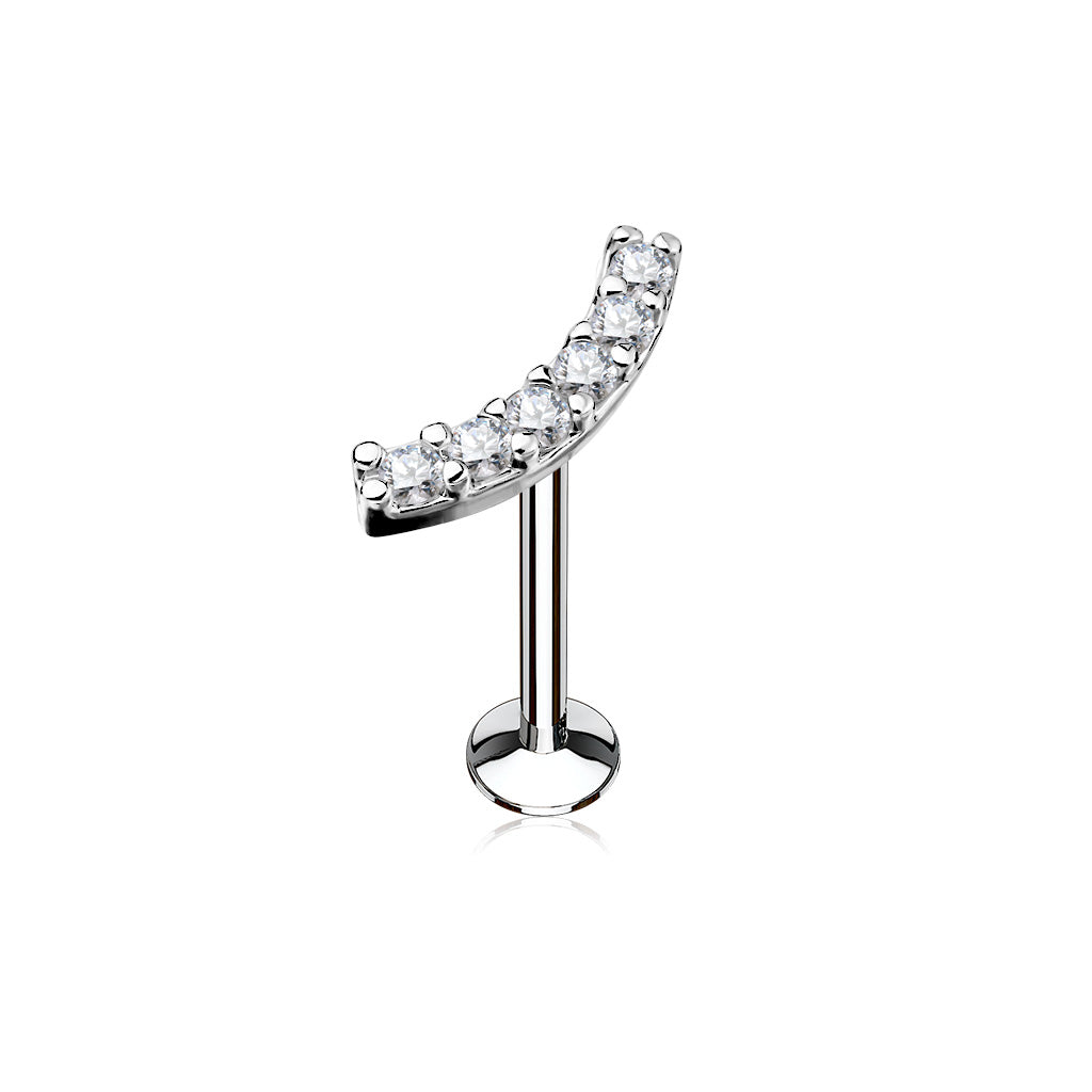 Multi CZ Curved Labret.