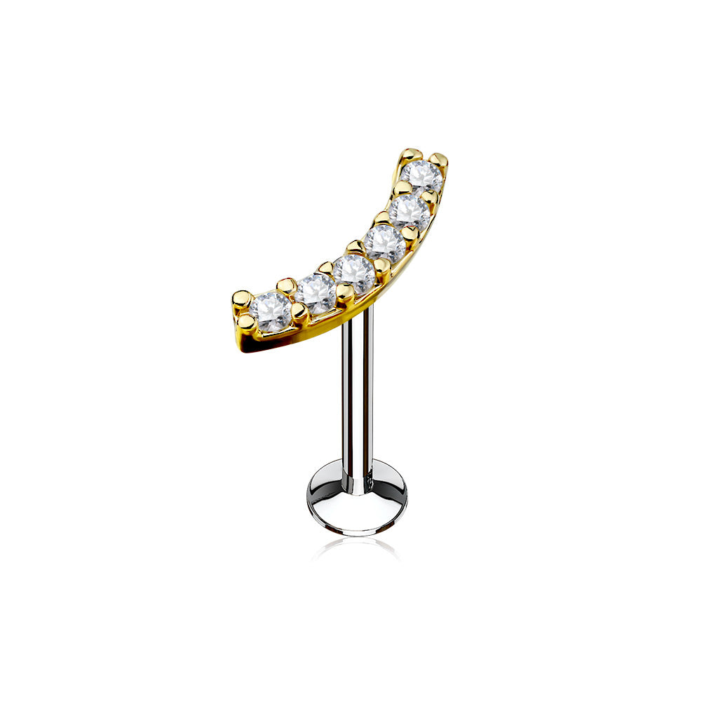 Multi CZ Curved Labret.