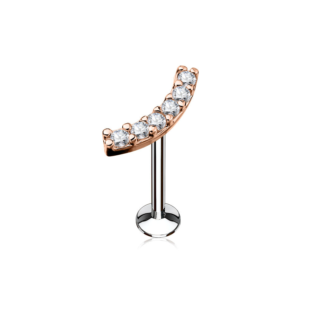 Multi CZ Curved Labret.