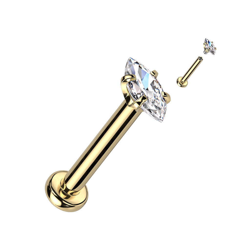 Single Marquise CZ Labret.