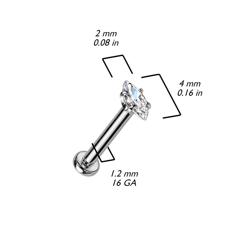 Single Marquise CZ Labret.
