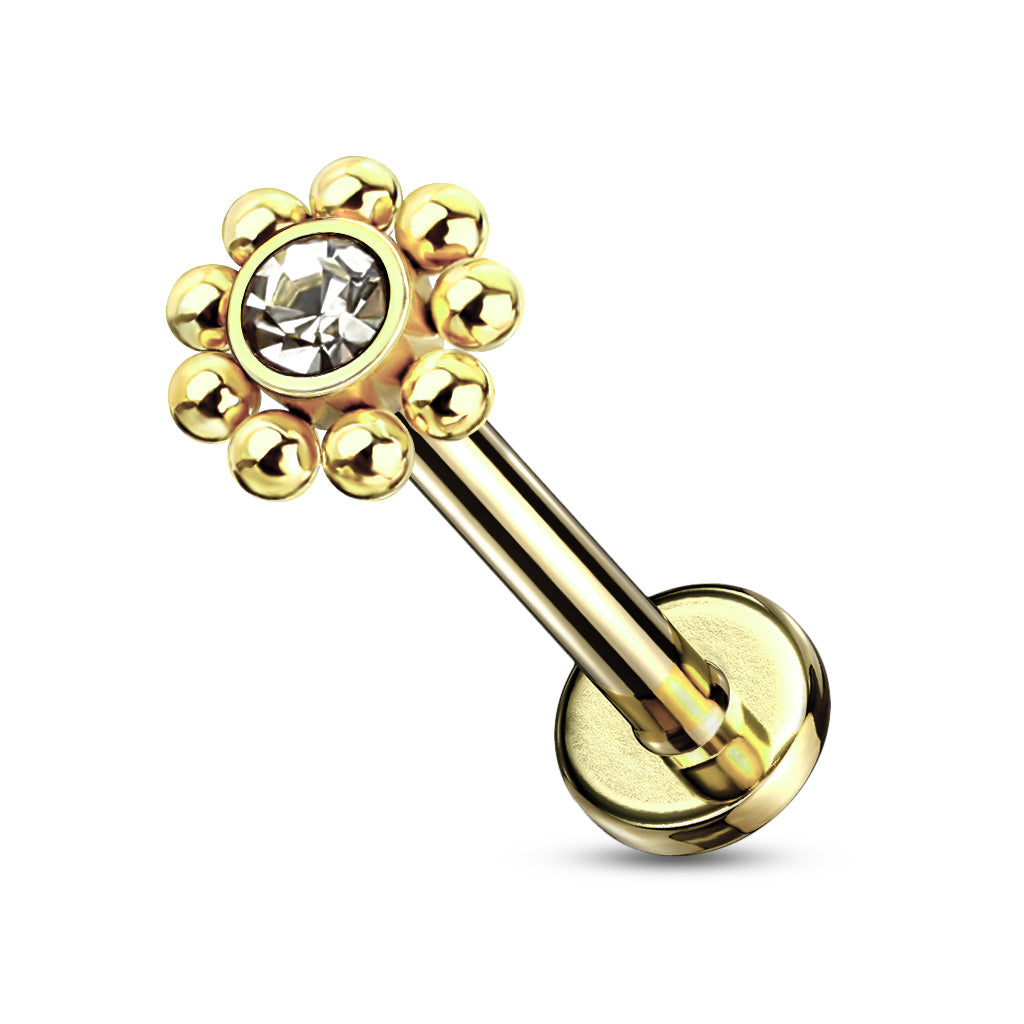 Round Crystal Gem Labret.