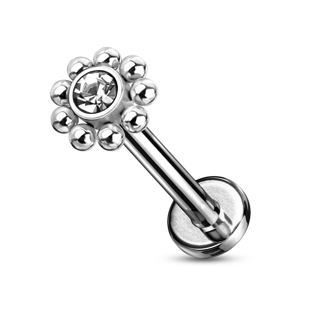 Round Crystal Gem Labret.