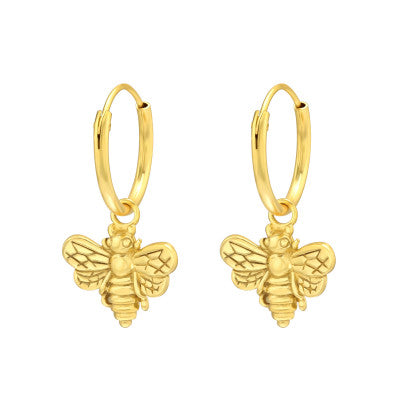 Gold Bee Hoops