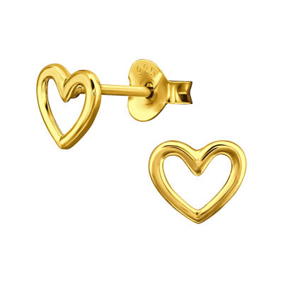 Gold Heart Studs