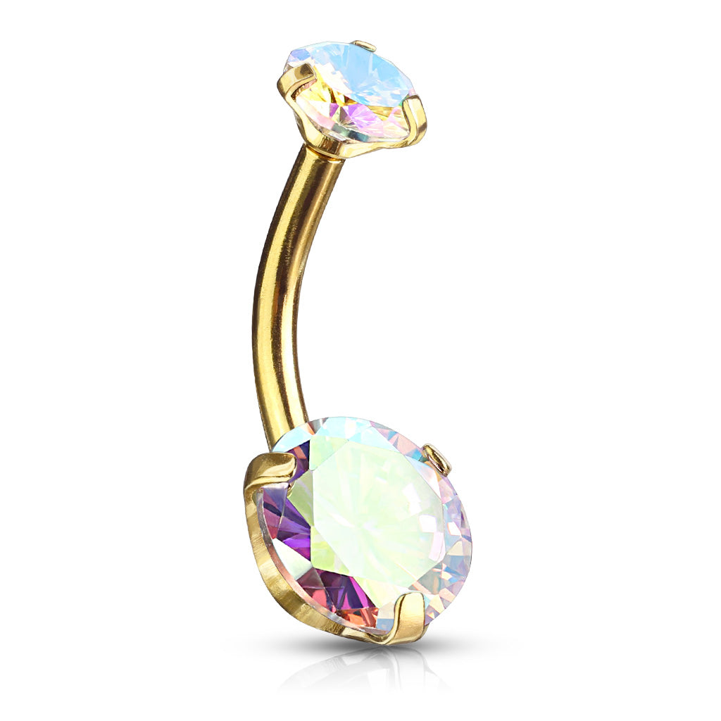 Double AB Zircon Belly Bar.