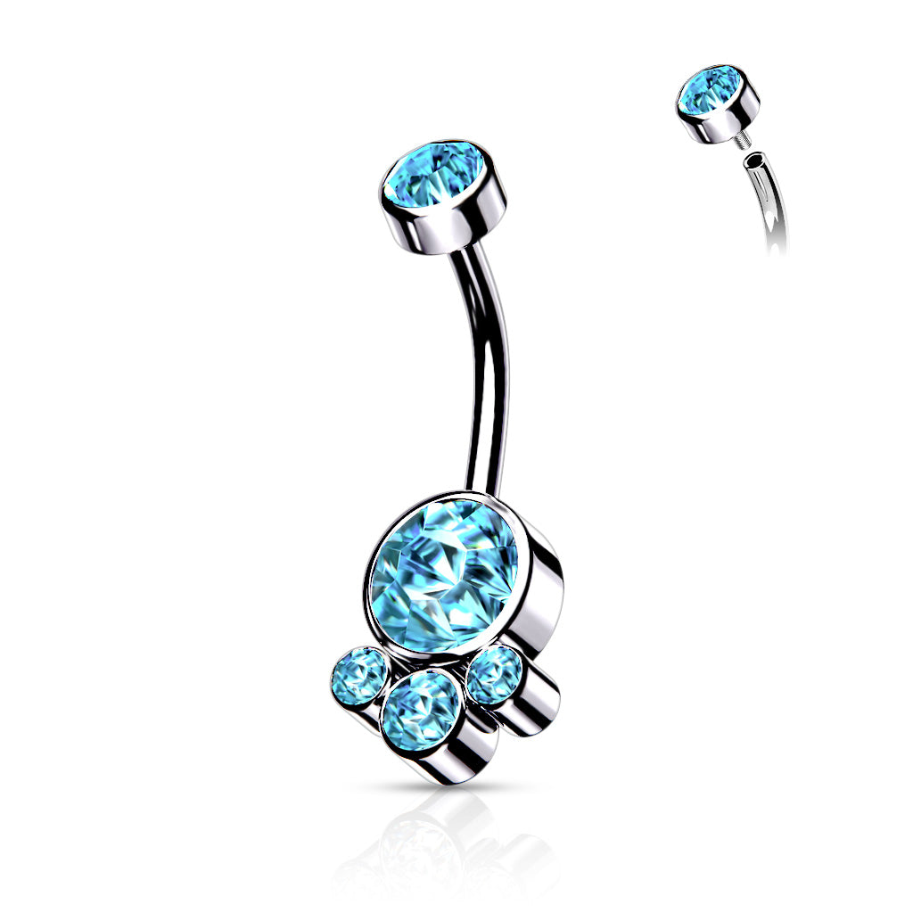 Round Cluster Stone Belly Bar.