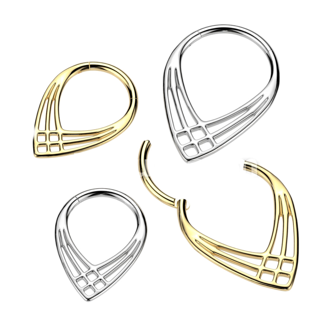 Criss Cross Chevron Hinged Segment Ring.