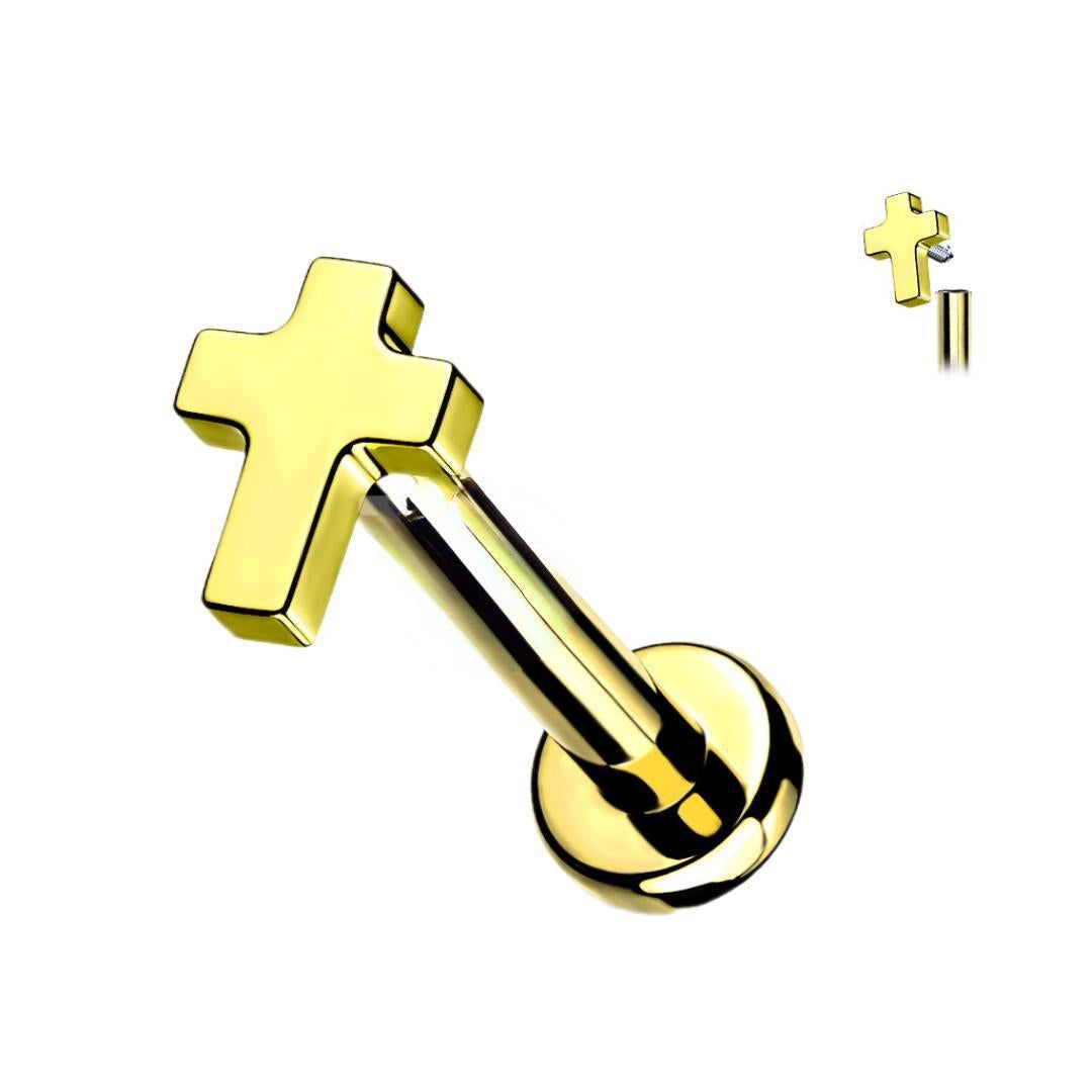 Flat Cross Labret.