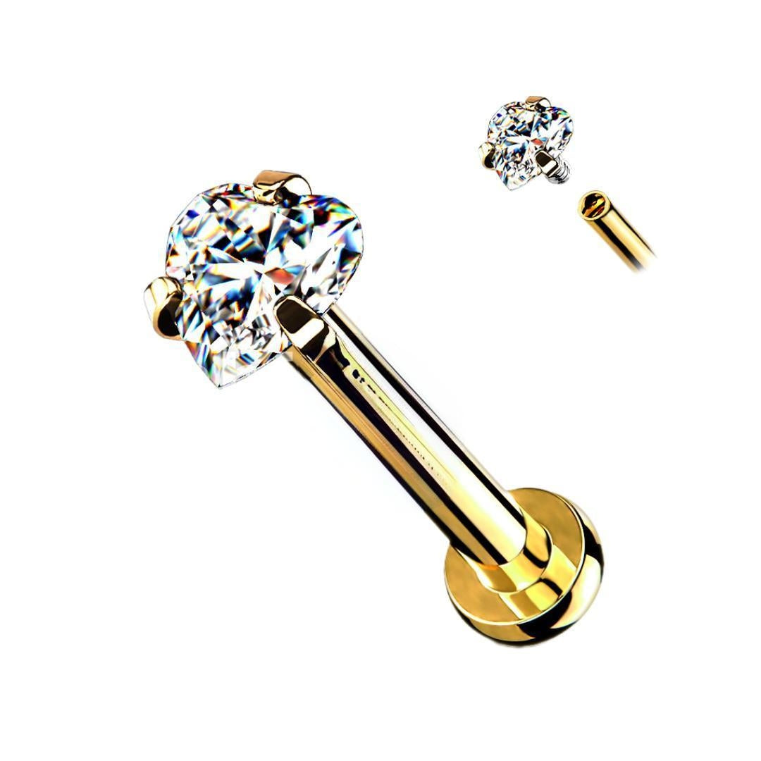 Heart Shaped CZ/AB Labret.