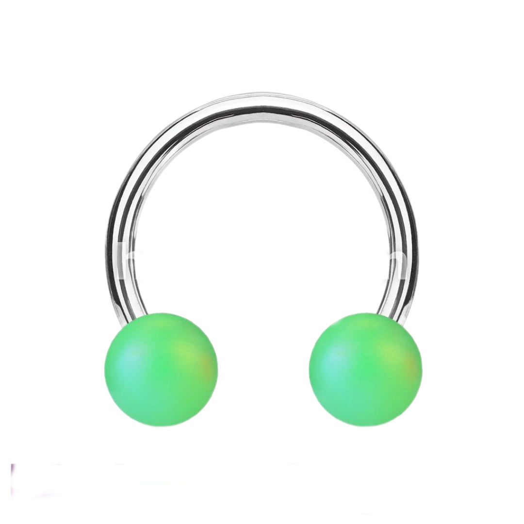 Matt Pearlish Finish Coloured Ball Horseshoe.