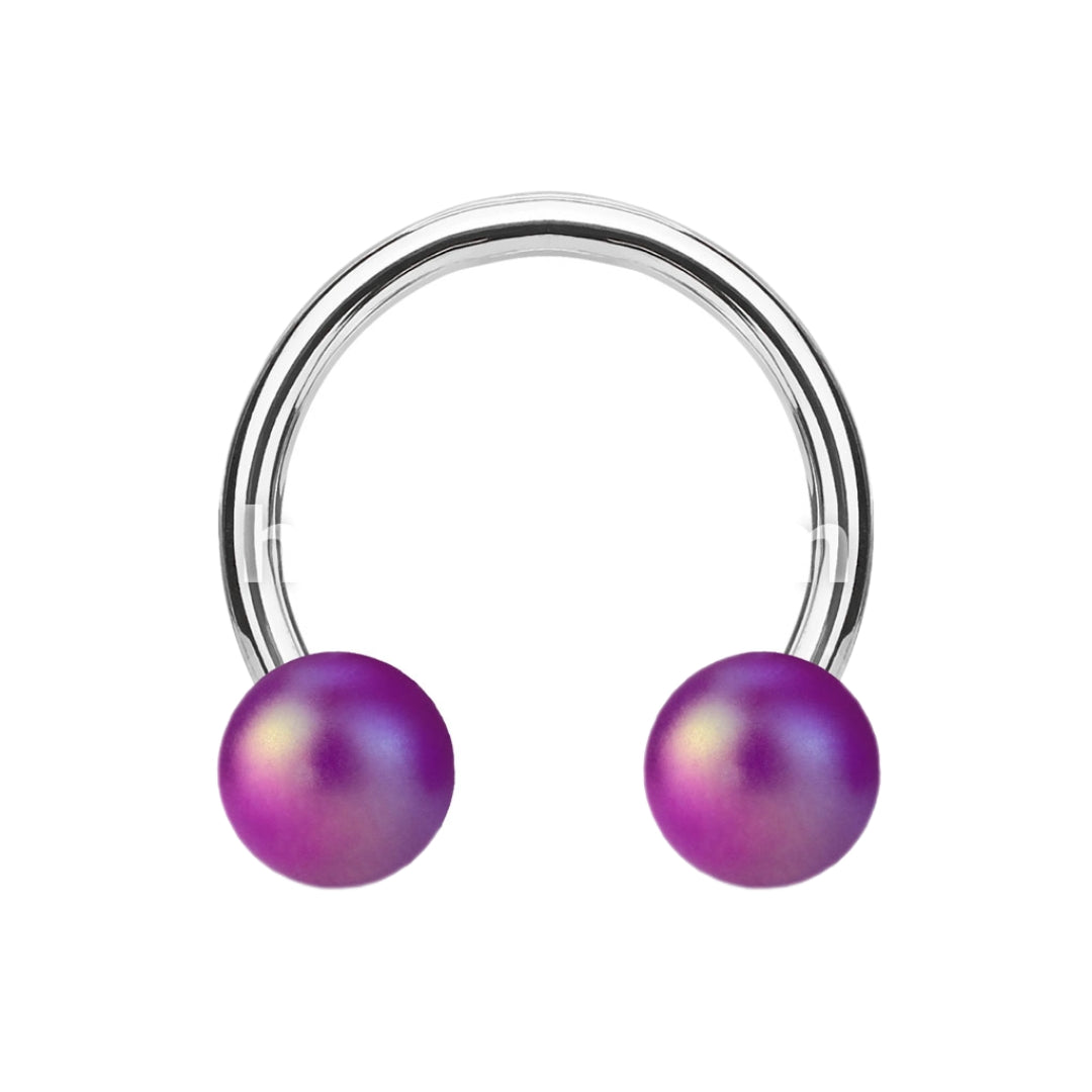 Matt Pearlish Finish Coloured Ball Horseshoe.