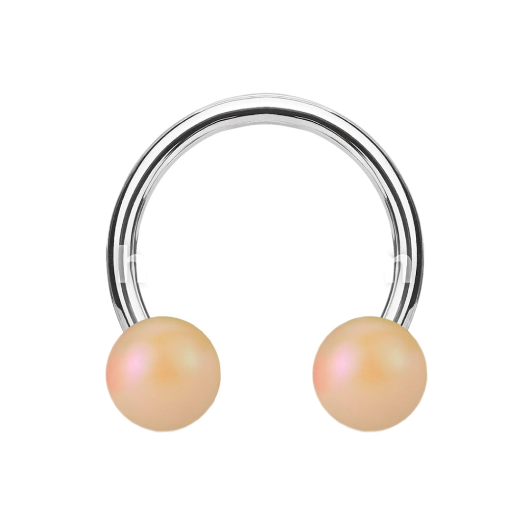 Matt Pearlish Finish Coloured Ball Horseshoe.